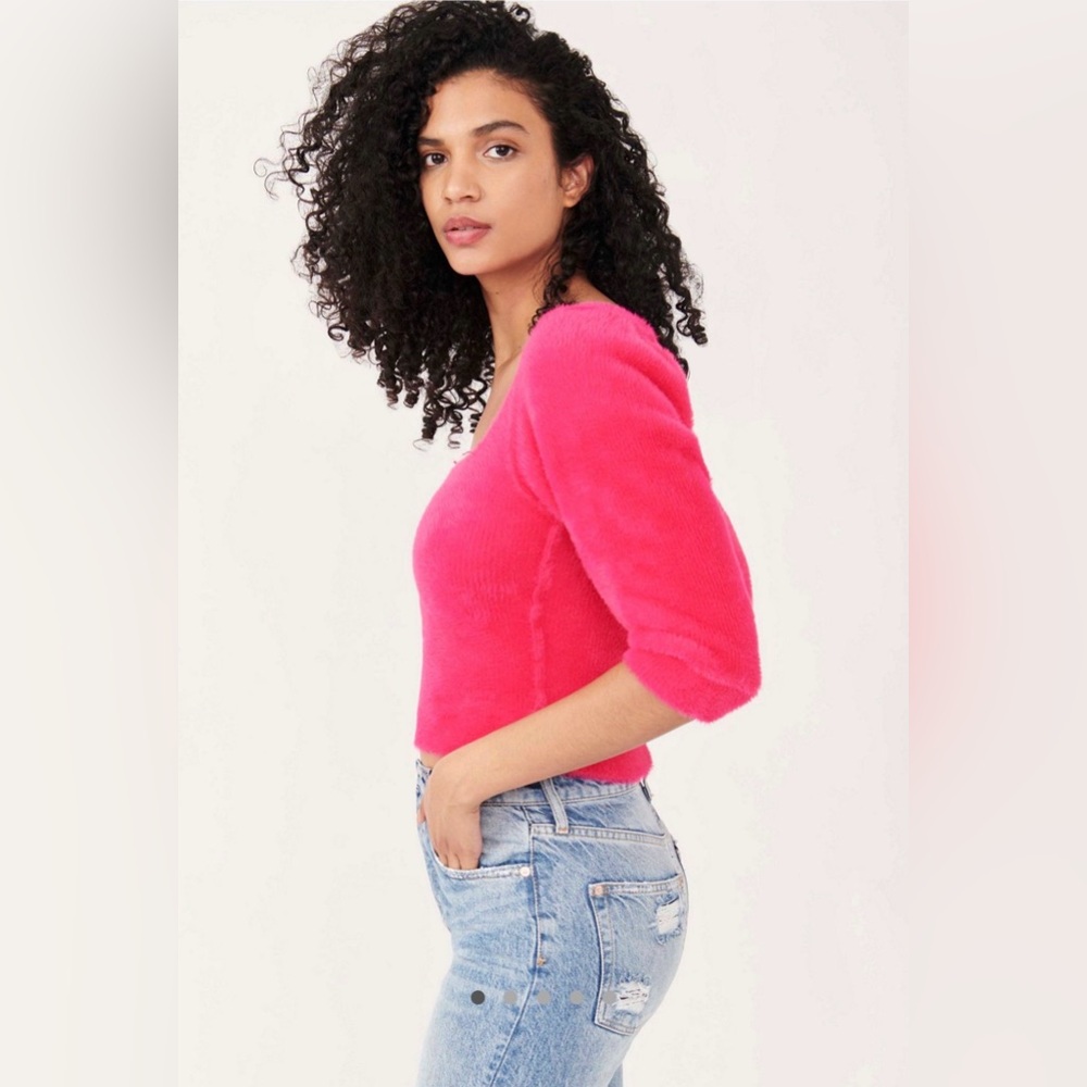 NWT Free People Moonbeam Sweater Raspberry Pop